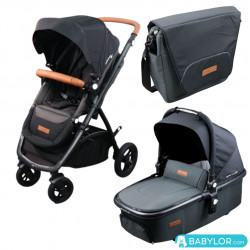 Optimo Air Easygo Pack (anthrazit) - Kinderwagen / Sportwagenaufsatz / Wickeltasche