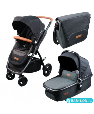 Optimo Air Easygo Pack (anthrazit) - Kinderwagen / Sportwagenaufsatz / Wickeltasche