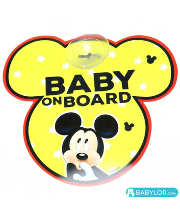 Signalétique bébé à bord ventouse Disney Mickey