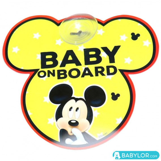 Signalétique bébé à bord ventouse Disney Mickey