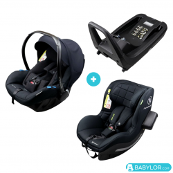 Avionaut Pixel Pro and Aerofix RWF car seat (black) with Isofix IQ base